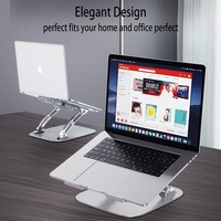 Support de refroidissement pour ordinateur portable OEM léger avec 2 ventilateurs RGB, pliable, réglable en hauteur, en aluminium
