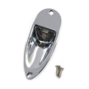 Plaque de prise audio métallique de style bateau avec prise jack 6,35 mm (1/4 po) pour guitare électrique et basse, accessoire de remplacement pour guitare - Product Image 2