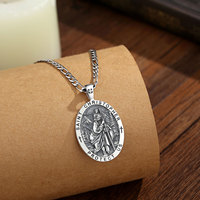 Merryshine Collier personnalisé en argent sterling 925 avec médaille de protection Saint Christophe, protecteur des voyageurs