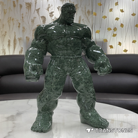Nouvelle Sculpture en Marbre Vert Poli Design Moderne, Rôle de Super-héros, Hulk 350mm