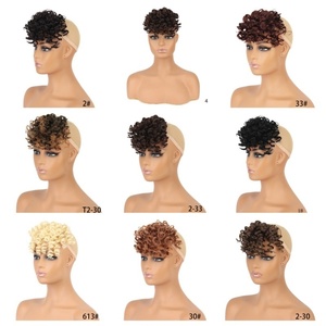 Postizo de flequillo rizado de moda con Clip Extensiones de cabello de parte lateral artificial Cortina de pelo recto de origen chino - Product Image 2