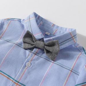 Vêtements pour bébé garçon, tenue de <span class=keywords><strong>gentleman</strong></span> pour printemps et automne, ensemble chemise à nœud papillon et salopette pour nouveau-né et tout-petit, vêtements pour garçons chushi - Product Image 3