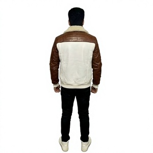 Blouson aviateur en cuir véritable gaufré pour homme, design avant personnalisé, respirant, coupe-vent, hiver, OEM sur mesure - Product Image 4