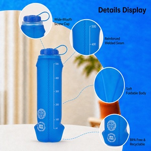 Poche à eau souple LUPU personnalisée en TPU, bouteille d'hydratation pliable 200 ml, anti-fuite pour la course à pied, la randonnée et le cyclisme - Product Image 2
