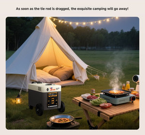 Générateur solaire portable pour le camping et la maison, batterie lithium Lifepo4 220V/240V, station d'alimentation portable avec onde sinusoïdale pure - Product Image 3