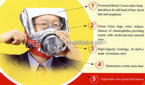 Masque anti-fumée portable Hongxing XHZLC40 de qualité supérieure pour <span class=keywords><strong>pompier</strong></span>, certifié EN403, 30/40 minutes, pour évacuation en cas d'incendie - Product Image 6