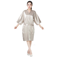 Peignoir de luxe imperméable en soie pour femme, idéal pour spa, salon de coiffure, onglerie, hôtel – Robe kimono pour cliente