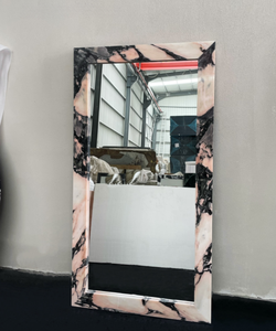 Miroir décoratif rectangulaire mural sur mesure de style Art Déco, pleine longueur, avec <span class=keywords><strong>cadre</strong></span> en pierre massif, pour rénovation intérieure - Product Image 1