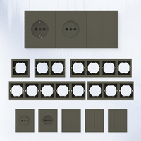 Interruptores y Enchufes de Pared WESA Ultrafinos con Botón Pulsador de 1/2/3 Vías, Enchufe Europeo de 1/2 Vía, Combinación Libre, Diseño Moderno de Lujo