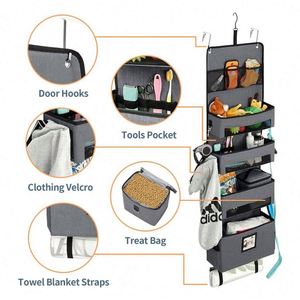 Door Hanging Storage Bags Wall Mount Closet Organizer Pockets Linen Cotton Fabric Multi Functional Living Room Bedroom Bathroom - Product Image 4
