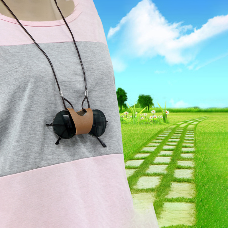 Цепочка для солнцезащитных очков из ПУ кожи, Классический Повседневный ремешок для очков для чтения, подвесной шейный чехол на пуговицах, ремешок для солнцезащитных очков