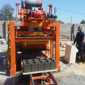 Linha de produção completa QTJ4-25 para pavimentação de tijolos de concreto, máquina para fazer tijolos para venda