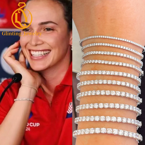 Bracciale <span class=keywords><strong>Tennis</strong></span> in Oro Massiccio 14k 18k con Diamanti Rotondi Creati in Laboratorio Certificati GIA IGI VVS CVD HPHT Personalizzati per Donne - Product Image 2