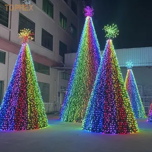 托普雷克斯户外定制3D发光二极管DMX可编程叮当快乐圣诞树，带控制器