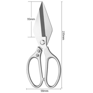 Stainless Steel <b>Kitchen</b> <b>Scissors</b> 95mm Blade Length Multi Purpose For Meat Fish Bone Cutting - Product Image 1