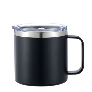 Tasses à café personnalisées avec logo, 12 oz, avec poignée, gobelet isotherme à double paroi, bouteilles d'eau noires avec revêtement en poudre pour le camping - Product Image 5