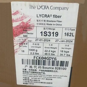 En kaliteli orijinal kutusu ile üst marka şeffaf elastan likra fiber 840D AA sınıf parlak çıplak spandex iplik