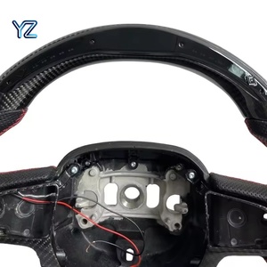 Volante Deportivo Personalizado YZ Racing de Fibra de Carbono Real con LED para Dodge Charger Challenger <span class=keywords><strong>2015</strong></span>+ Jeep Grand Cherokee Trackhawk SRT - Product Image 2