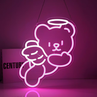 Lampe murale néon personnalisable en forme d'ours en peluche, cadeau romantique pour les enfants, décoration de fête d'anniversaire ou de mariage