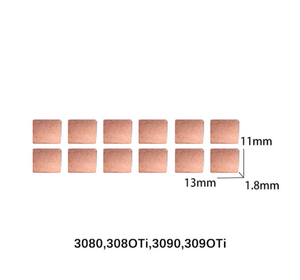Dissipateur thermique en cuivre violet pour GPU RAM pour RTX 3060 <span class=keywords><strong>3070</strong></span> 3080 3090 / 5600 5700 GPU Cooling Down 15-40 Degree Thermal Conductive Pad - Product Image 4
