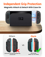 Funda Protectora de TPU Suave para el Control Joycon de Nintendo Switch 2, Superficie Transparente de PC, Ergonómica, Antideslizante, Cristal