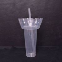 Gobelet en plastique jetable écologique avec plateau, capacité et taille personnalisées, impression sérigraphique, style tendance, utilisation promotionnelle