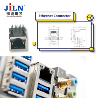 Conector de Red Ethernet RJ45 Lan Wifi, Conector Rj 45 con Luz Led, Conector de Internet Negro, Cable de Conexión Macho Rj9 Hembra