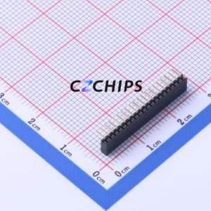 FFH12719-S20B1004K6K Pin Socket Bent Lead Through Hole,P=1.27mm Connector 1x20P 1.27mm Square Hole Right Angle Insert - Product Image 2