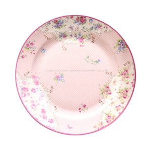 Vente en gros de vaisselle chinoise <span class=keywords><strong>service</strong></span> de table rose assiettes roses en céramique pour mariage services d'hôtel <span class=keywords><strong>et</strong></span> de restaurant - Product Image 5