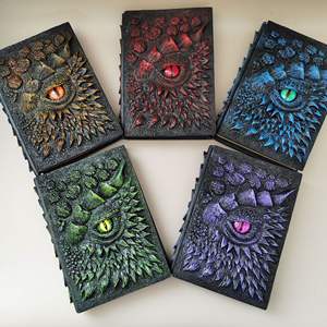 Vente en gros cahier de revues en relief artisanat en résine livre de dés en résine en relief 3D œil de dragon furieux vif - Product Image 2