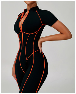 Nuevos Monos y Trajes Deportivos para Mujer, Mono <span class=keywords><strong>de</strong></span> Gimnasio y Fitness <span class=keywords><strong>de</strong></span> Una Pieza, Conjunto <span class=keywords><strong>de</strong></span> Yoga con Contraste <span class=keywords><strong>de</strong></span> Color, Mono <span class=keywords><strong>de</strong></span> Yoga <span class=keywords><strong>de</strong></span> <span class=keywords><strong>Manga</strong></span> Corta - Product Image 5