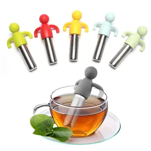 Silicone Human Shape Handle Stainless Steel Tea Infuser Strainer Wholesale Tea Strainers