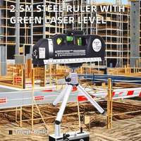 6-1 20CM Règle en acier industrielle professionnelle Niveau infrarouge en alliage d'aluminium Balance de niveau d'eau Laser de nivellement manuel
