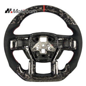 Volant en fibre de carbone forgé sur mesure pour Ford F150 F250 F350 Raptor XLT Shelby 2015-2023 avec palettes de changement de vitesse - Product Image 1