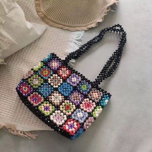 Kit de <span class=keywords><strong>sac</strong></span> à bandoulière carré à motifs granny en perles DIY, ensemble de fabrication de <span class=keywords><strong>sac</strong></span> à main tissé à la main avec perles, pour débutants - Product Image 3