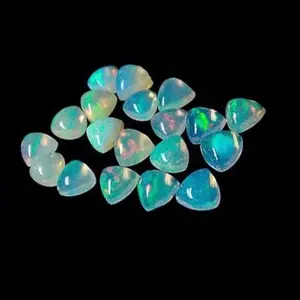 Harga grosir pembuat perhiasan kualitas terbaik 3mm api alami Opal Etiopia triliun pemasok batu permata longgar Cabochon terverifikasi