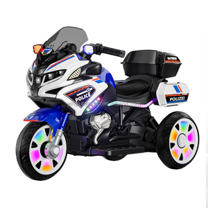 Motos électriques pour enfants et tricycles télécommandés, voitures de police en plastique pour enfants de 2 à 10 ans, voiture électrique à conduire pour enfants - Product Image 1