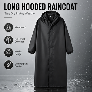 Imperméable léger et portable pour cycliste électrique, avec capuche, <span class=keywords><strong>poncho</strong></span> long pour femmes et hommes, usage quotidien - Product Image 1
