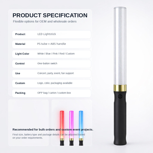 Custom Adjustable Romance Theme Kpop LED <b>Light</b> Stick Concert Fans Cheering APP Control <b>DMX</b> RGB GLODD ABS+PVC - Product Image 4