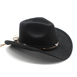 Vente en gros nouveau chapeau de cowboy en feutre western chapeau de cow-boy de fête ethnique décontracté chapeau fedora pour adulte - Product Image 4