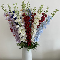 Vente en gros en usine de fleurs violettes simples pour décoration de maison de mariage fleur de soie artificielle Delphinium