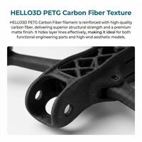 Matériau d'impression 3D fonctionnel HELLO3D, filament PETG en fibre de carbone, robuste et durable, idéal pour les pièces d'ingénierie