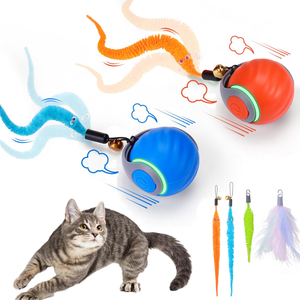 Automatic <b>Cat</b> Toy Ball Interactive Way for <b>Cats</b> to Keep Themselves Entertained Includes a Caterpillar Pet Supplies - Product Image 1
