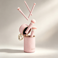 Boîte de rangement de maquillage de beauté personnalisée avec logo, mini porte-clés, ensemble d'emballage, étui de voyage en cuir pour rouge à lèvres et pinceaux de maquillage pour sac à main