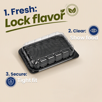 Boîte à gâteau rectangulaire en plastique avec emballage en blister plastique gaufré pour aliments, gelée, hamburger