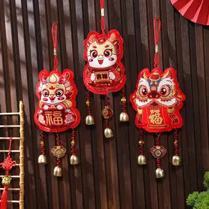 Dekorasi Tahun Baru Tiongkok 2024 liontin Naga Tahun Baru Imlek perlengkapan ornamen gantung simpul Tiongkok Festival Musim Semi