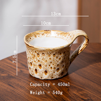 Tasse en céramique créative vintage moulée à la main, effet léopard, glaçure kiln-shifting, couleur macaron, compatible lave-vaisselle et micro-ondes, pour café