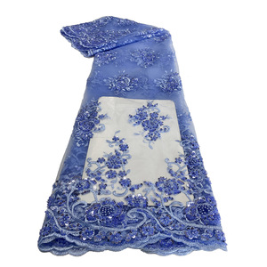 Nhà máy trong kho hai mặt đối xứng bong bóng hạt và sequins thêu ren váy lưới ren vải - Product Image 6