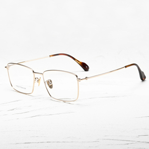 Titanium Rectangle <b>Eyeglasses</b> Full Rim Unisex Lightweight Vision Correction <b>Frames</b> T2102 Solid Color Adult Size 54mm - Product Image 3