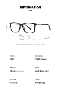 TR90 Light Fashion Eyewear <span class=keywords><strong>Lunettes</strong></span> anti-lumière bleue <span class=keywords><strong>pour</strong></span> hommes et femmes Montures de <span class=keywords><strong>lunettes</strong></span> élégantes - Product Image 5
